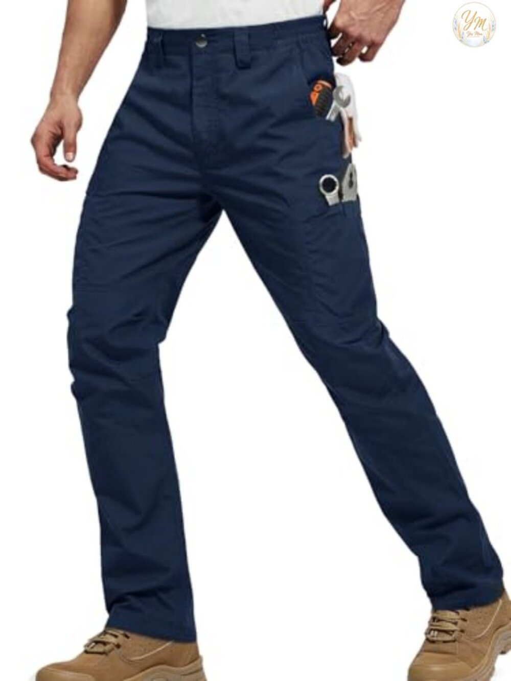 Mens Cargo Work Tactical Pants Ripstop Polyester Cotton